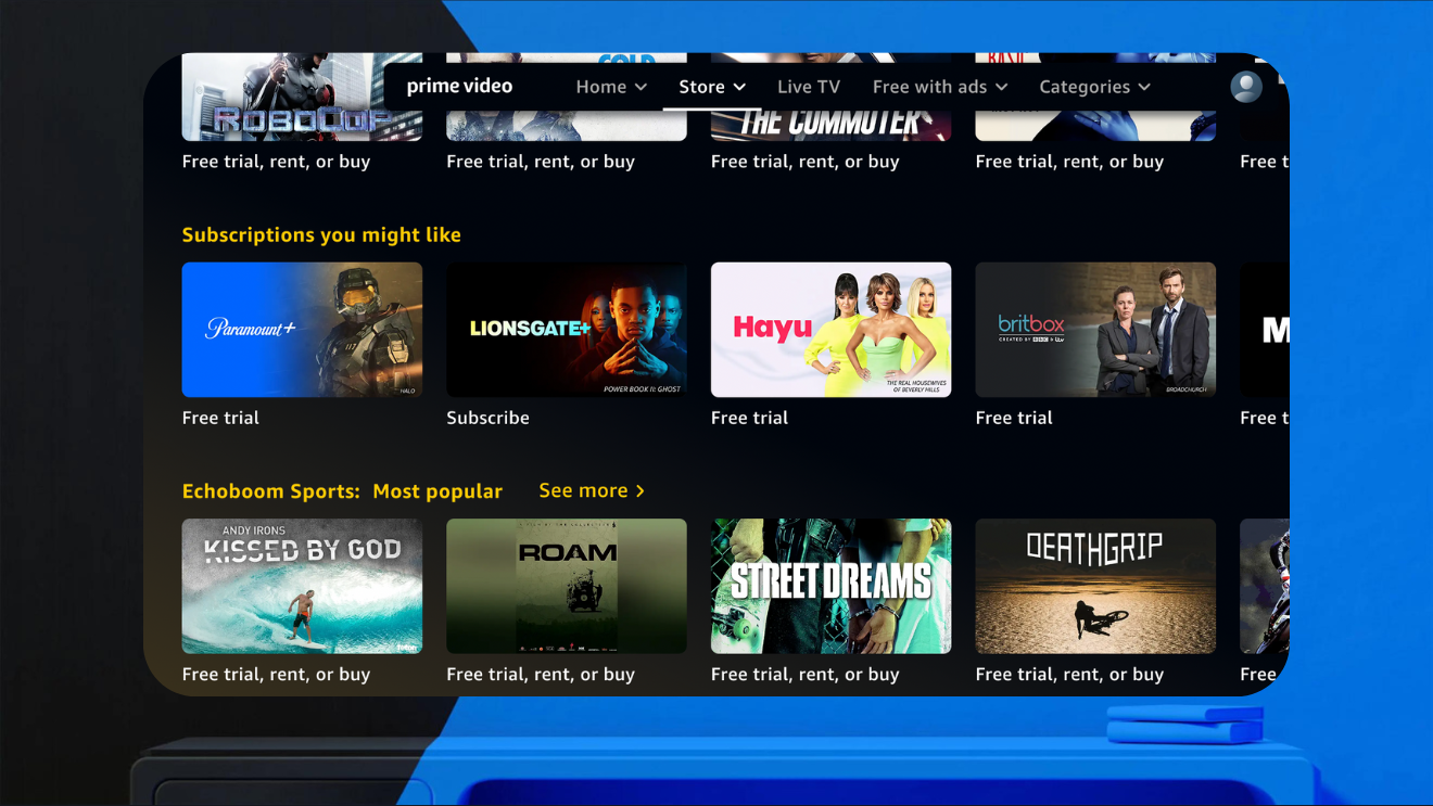 Cast option discount in prime video